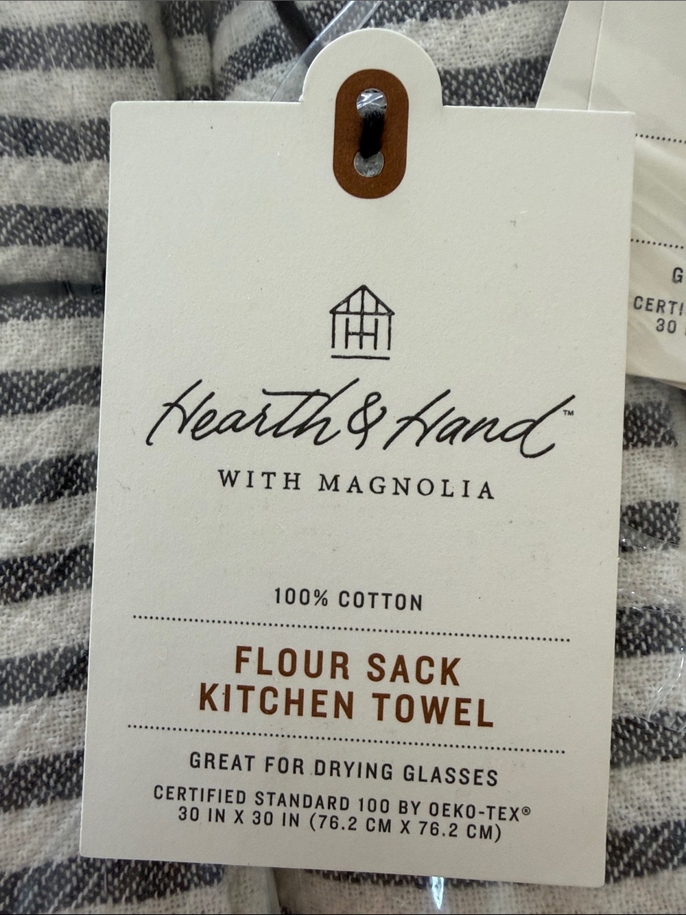Hearth & Hand with Magnolia Cotton Striped Kitchen Towels - White & Black - Picture 2 of 3